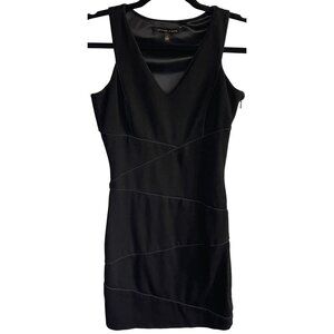 Cynthia Steffe Womens Black Sleeveless V-Neck BodyCon Mini Dress Sz 2